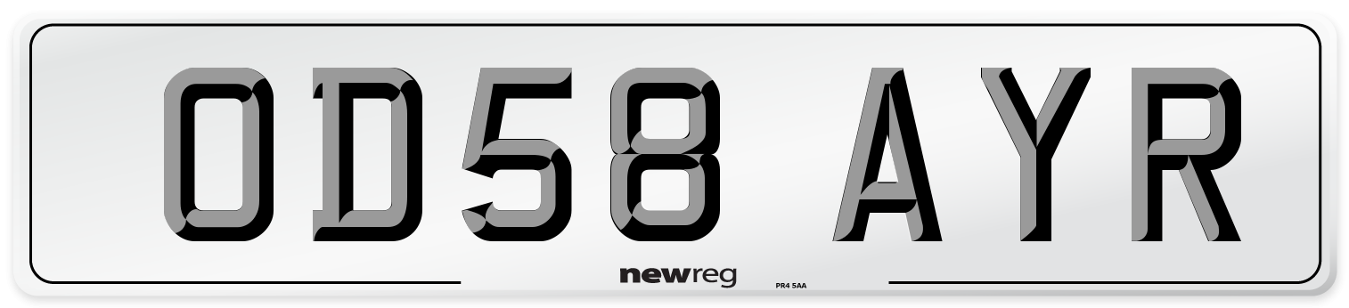 OD58 AYR Number Plate from New Reg